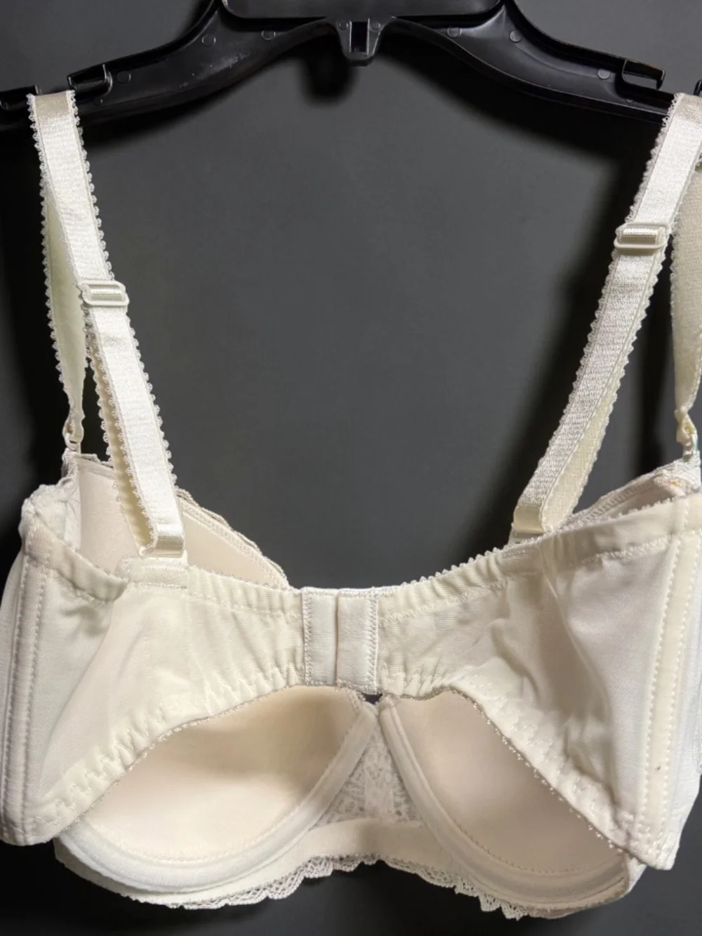 Ivory Lace Underwire Bra 34F Feminine Textured Bra
